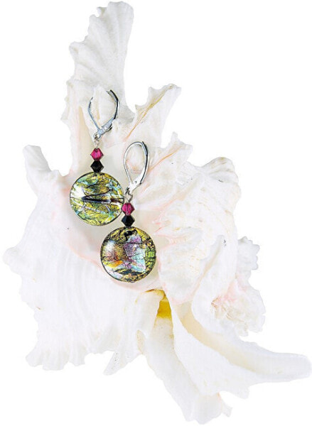 Playful Sweet Candy earrings with 24 carat gold and pure silver in Lampglas ERO3 pearls