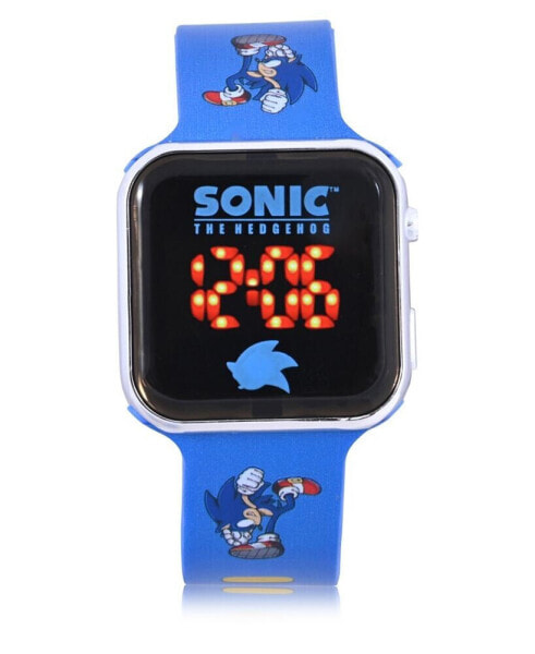 Children's Sonic the Hedgehog Light Emitting Diode Blue Silicone Strap Watch 32mm