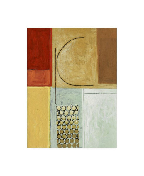 Pablo Esteban Squares and Gold Circles Canvas Art - 27" x 33.5"