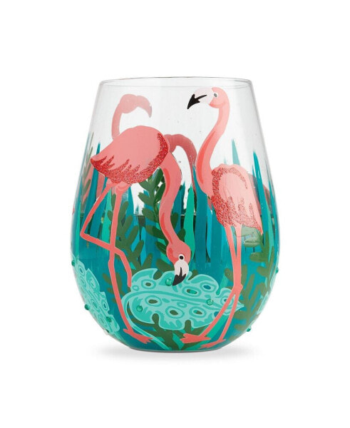 LOLITA Fancy Flamingo Stemless Wine Glass