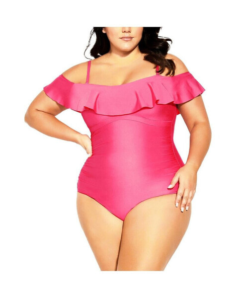 Women's Plus Size Ingrid Ruffle 1 Piece Swimsuit