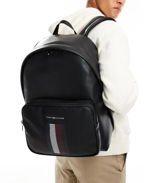 Tommy Hilfiger foundation stripe backpack in black