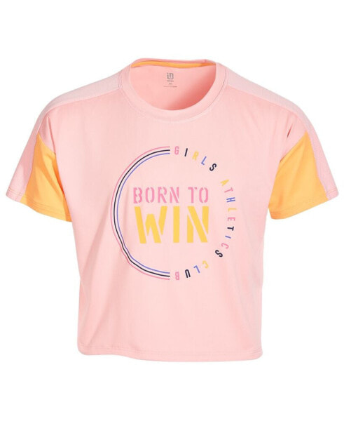 Big Girls 'Born To Win' Short-Sleeve Cropped T-Shirt, Created for Macy's