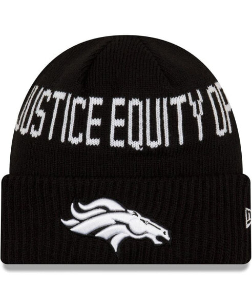 Men's Black Denver Broncos Team Social Justice Cuffed Knit Hat