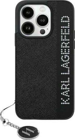 Karl Lagerfeld Karl Lagerfeld KLHCP15LPSAKDGCK iPhone 15 Pro 6.1" czarny/black hardcase Saffiano Rhinestones & Charm