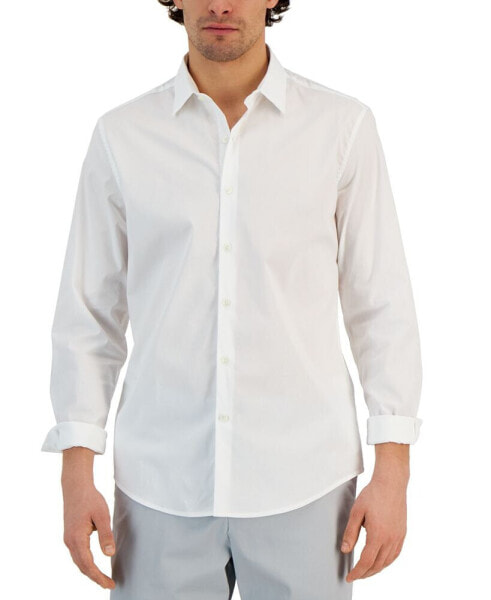 Men's Modern Classic-Fit Stretch Solid Button-Down Shirt, Created for Macy's