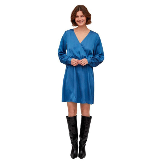 VILA Ellette Wrap Long Sleeve Dress