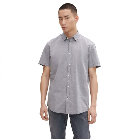 TOM TAILOR Fitted Structured Shirt short sleeve shirt