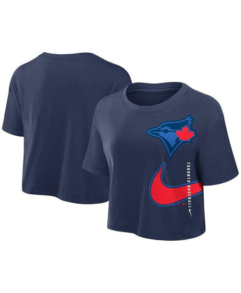 Women's Navy Toronto-Blue Jays 2024 City Connect Performance Cropped T-Shirt