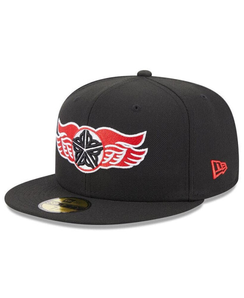 Men's Black Rochester Red Wings Authentic Collection Alternate Logo 59FIFTY Fitted Hat