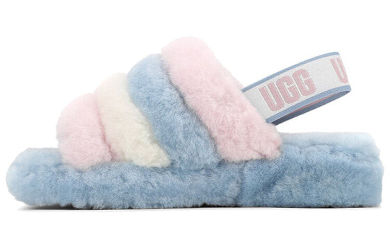 Сандалии UGG Fluff Yeah розово-голубые