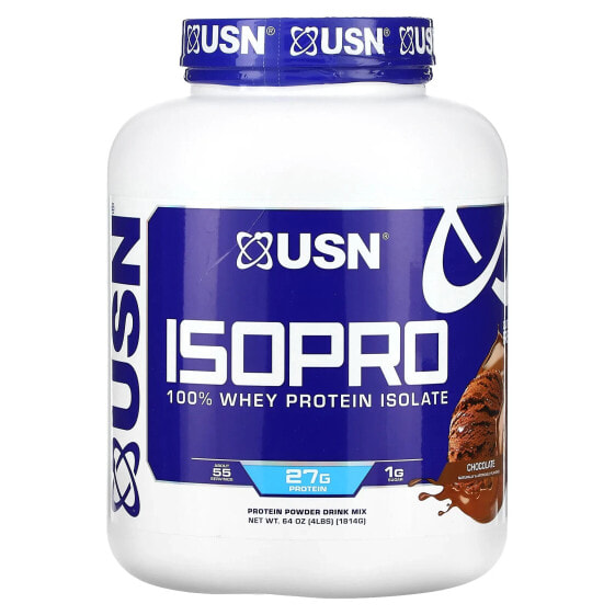 USN, IsoPro, 100% Whey Protein Isolate, Chocolate, 4 lbs (1,814 g)