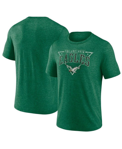 Men's Heather Kelly Green Distressed Philadelphia Eagles Tried and True Tri-Blend T-shirt