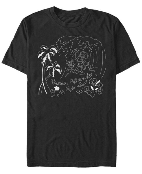 Men's Stitch Surf Line Art Short Sleeve T-Shirt