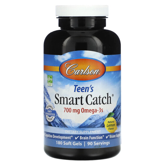 Carlson, Teen's Smart Catch, натуральный лимон, 350 мг, 180 мягких таблеток