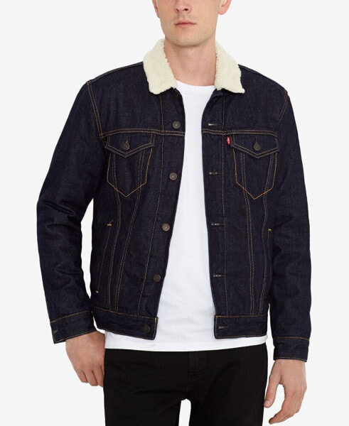 Men's Regular Fit Sherpa Denim Trucker Jacket