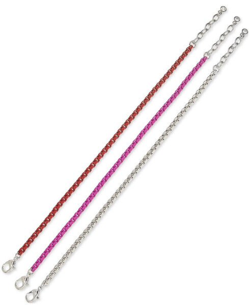 3-Pc. Set Color-Coated Link Bracelets, Created for Macy's