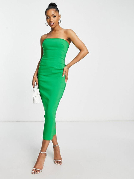 Vesper bandeau midi dress in green