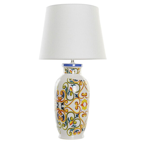 Настольная лампа DKD Home Decor Керамика лён Белый (34 x 34 x 67 cm)
