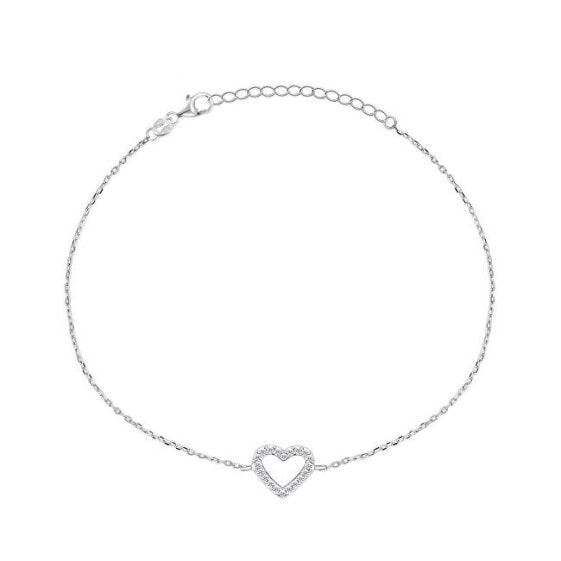 Charming silver heart bracelet BRC39W