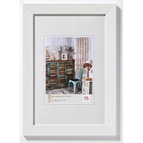 Walther Design HI030W - Wood - White - Single picture frame - 13 x 18 cm - Rectangular - 246 mm