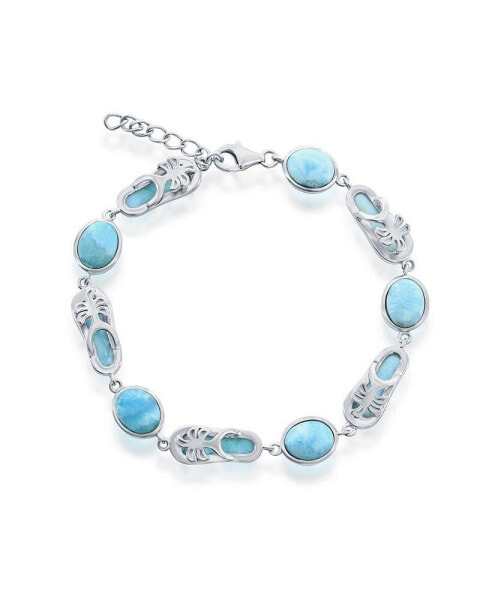 Браслет Caribbean Treasures Oval & Flip Flop Larimar.