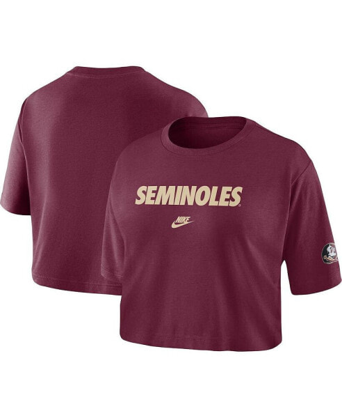 Women's Garnet Florida State Seminoles Wordmark Cropped T-shirt