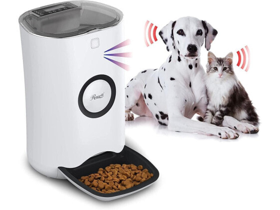 Rosewill Automatic Pet Feeder Food Dispenser for Cat or Dog, Up to 6.5 lbs of Dr