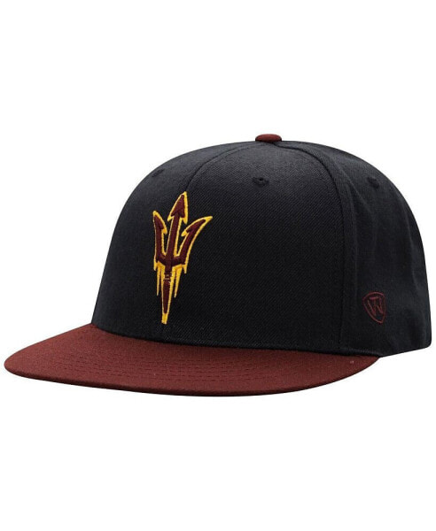 Головной убор Top of the World для мужчин Черный, Бордовый Arizona State Sun Devils двухцветный обтянутый