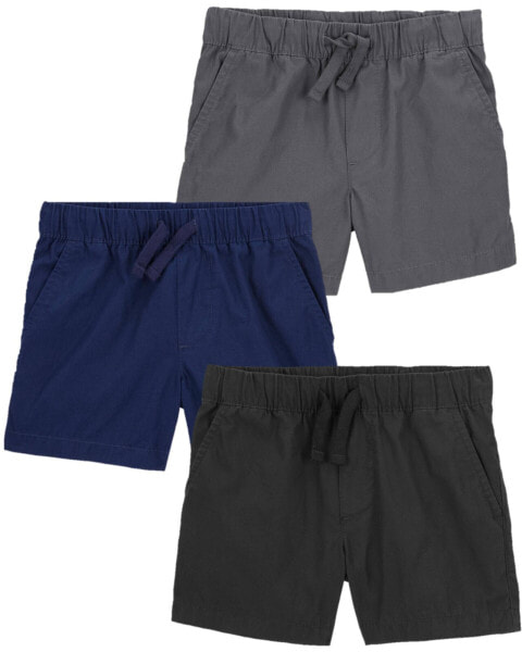 Toddler 3-Pack Pull-On Poplin Shorts 5T