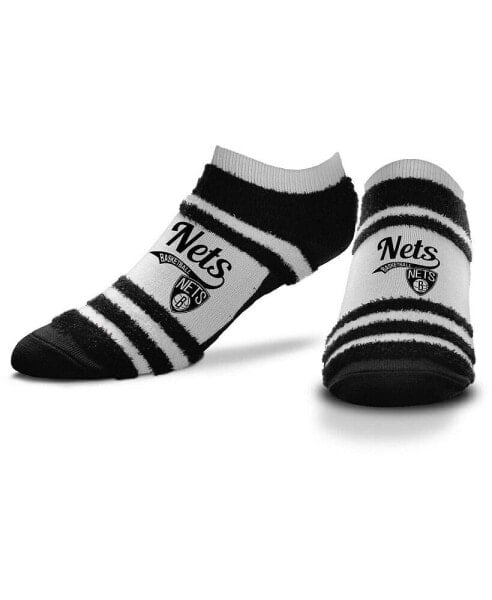 Women's Brooklyn Nets Block Stripe Fuzzy Ankle Socks