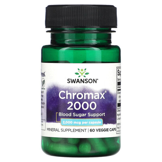 Минеральные капсулы Swanson Chromax 2000, 2,000 мкг, 60 шт.