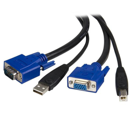 6 ft 2-in-1 USB KVM Cable - 1.8 m - VGA - Black - USB - USB A + VGA - USB B + VGA