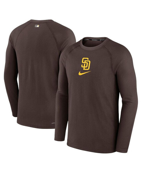 Футболка Nike мужская коричневая San Diego Padres Authentic Collection Game Raglan Performance с длинным рукавом