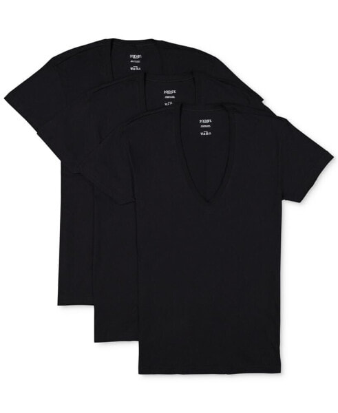 Men's Slim-Fit Deep V-Neck 3 Pack Undershirt