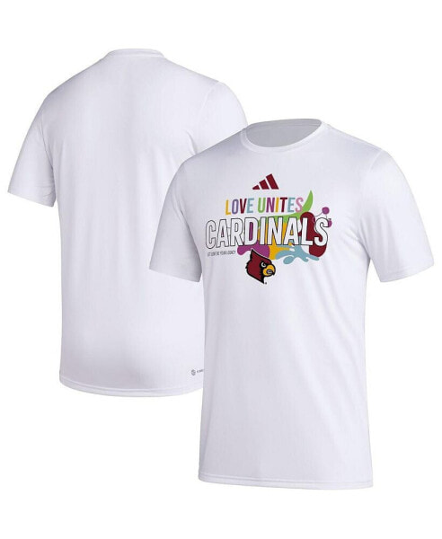 Men's x Rich Mnisi Pride Collection White Louisville Cardinals Pregame AEROREADY T-shirt
