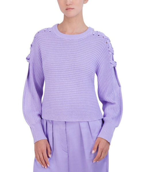 Women's Lace-Up Shoulder Sweater