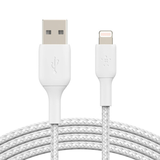 Belkin USB-A auf Lightning Kabel geflochten"Weiß USB-A auf Lightning 3m