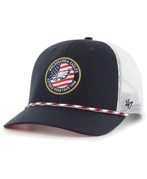 Men's Navy, White Philadelphia Eagles Union Patch Trucker Adjustable Hat