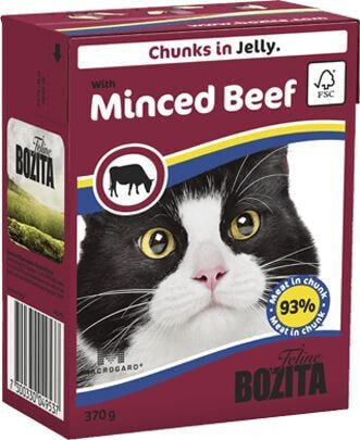 Влажный корм для кошек Bozita, кусочки с говядиной в желе, 370 г