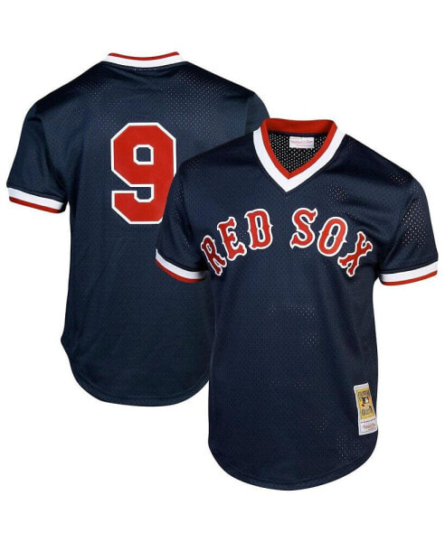 Men's Ted Williams Navy Boston Red Sox Cooperstown Collection Big and Tall Mesh Batting Practice Jersey