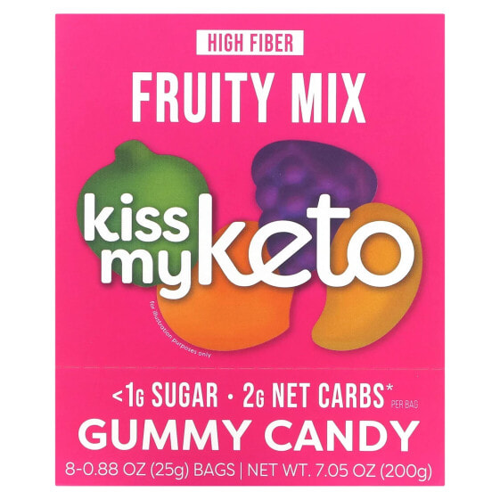 Gummy Candy, Fruity Mix, 8 Bags, 0.88 oz (25 g) Each