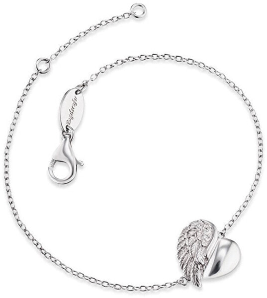 Серебряный браслет Сердце с крылышком ангела и цирконами ERB-LILHEARTWIN