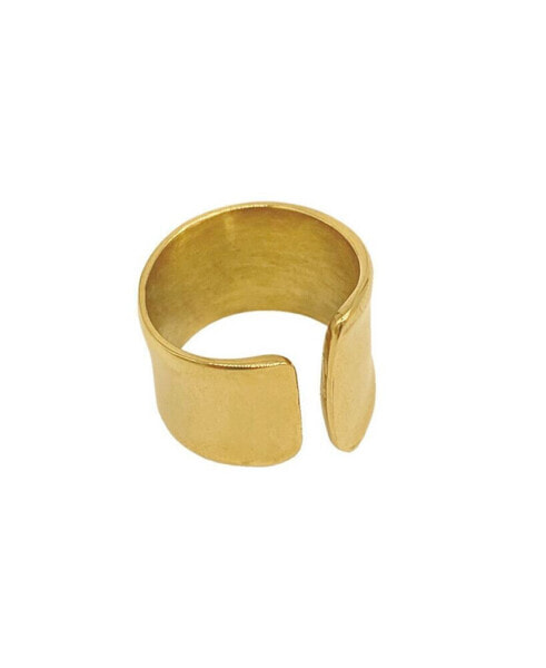 14K Gold Plated Tall Open Band Ring
