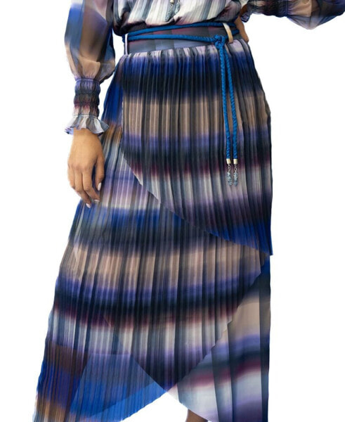 Юбка солнечная ADRIENNE LANDAU Soleil Crossover Pleated Skirt