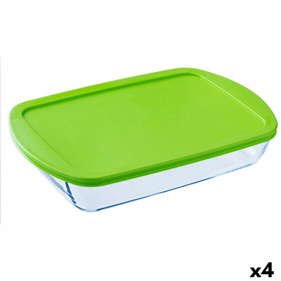 Контейнер для обеда с крышкой Pyrex Cook & store Прозрачный Силикон Cтекло (4,5 L) (4 штуки)