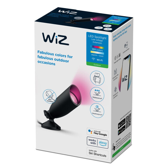 WIZCONNECTED WiZ 8720169071650 - Smart wall light - Black - LED - Non-changeable bulb(s) - 450 lm - 50°