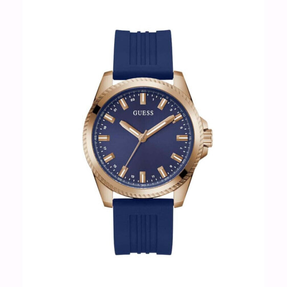 Наручные часы Guess Champ 44 мм синие, розовое золото GW0639G3