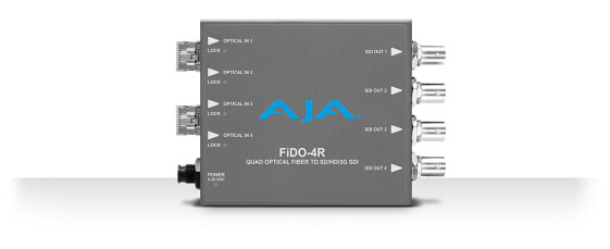 AJA FiDO-4R - 3 Gbit/s - Active video converter - Gray - BNC - 20 V - 117 mm
