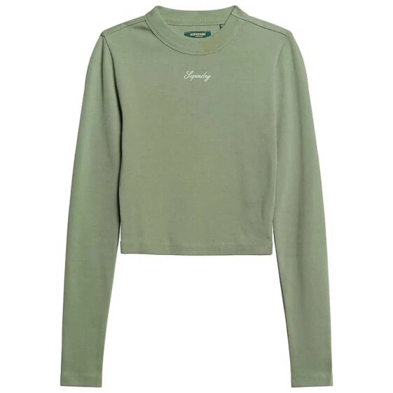 SUPERDRY Rib Embroidered Fitted long sleeve T-shirt